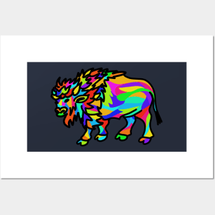 A Colorful Buffalo in Buffalo Posters and Art